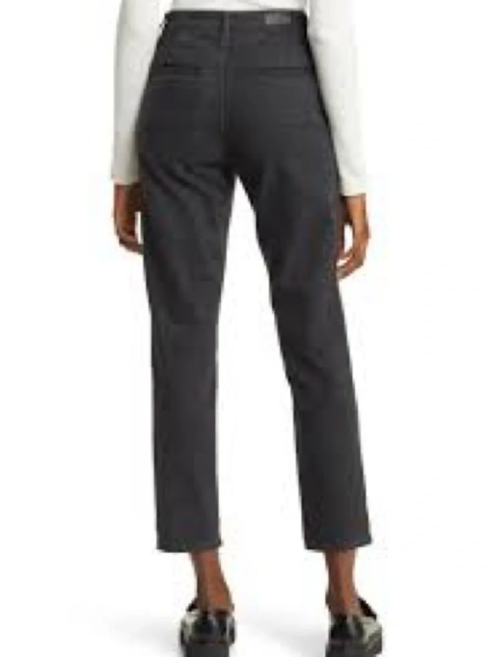 LOFT Black Ankle Cropped Straight-Leg Pants